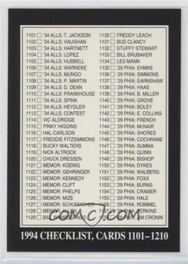 1994 The Sporting News Conlon Collection - [Base] #1319 - Checklist