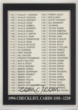 1994 The Sporting News Conlon Collection - [Base] #1319 - Checklist
