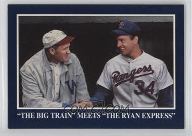 1994 The Sporting News Conlon Collection - Colorized Photos Promotional #934 - "The Big Train" Meets "The Ryan Express" (Walter Johnson, Nolan Ryan)