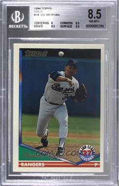 1994 Topps - [Base] - Gold #34 - Nolan Ryan [BGS 8.5 NM‑MT+]