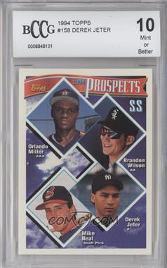 1994 Topps - [Base] #158 - Prospects - Orlando Miller, Brandon Wilson, Derek Jeter, Mike Neal [Encased]