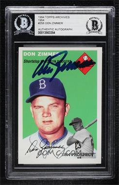 1994 Topps Archives The Ultimate 1954 Set - [Base] #258 - Don Zimmer [BAS BGS Authentic]