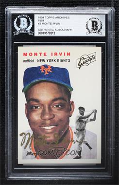 1994 Topps Archives The Ultimate 1954 Set - [Base] #3 - Monte Irvin [BAS BGS Authentic]