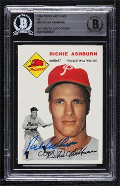 1994 Topps Archives The Ultimate 1954 Set - [Base] #45 - Richie Ashburn [BAS BGS Authentic]