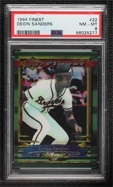 1994 Topps Finest - [Base] #22 - Deion Sanders [PSA 8 NM‑MT]