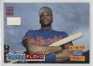 1994 Topps Stadium Club - [Base] - 1st Day Issue #127 - Cliff Floyd