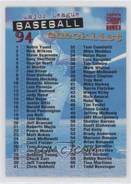 1994 Topps Stadium Club - [Base] #269.1 - Checklist - Cards 1-135 (Blue)