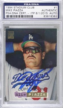 1994 Topps Stadium Club - Dugout Dirt #1 - Mike Piazza [PSA/DNA Encased]