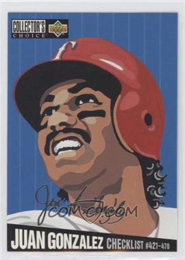 1994 Upper Deck Collector's Choice - [Base] - Silver Signature #323 - Checklist - Juan Gonzalez