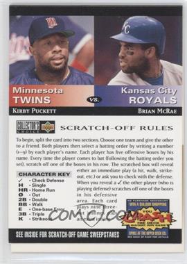 1994 Upper Deck Collector's Choice - You Crash the Deck Scratch-Off #_KPBM - Kirby Puckett, Brian McRae