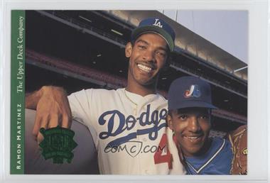 1994 Upper Deck Iooss Collection All-Star Jumbos - [Base] #32 - Ramon Martinez, Orel Hershiser (Posed with Pedro Martinez)