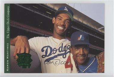 1994 Upper Deck Iooss Collection All-Star Jumbos - [Base] #32 - Ramon Martinez, Orel Hershiser (Posed with Pedro Martinez)