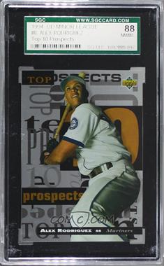 1994 Upper Deck Minor League Baseball - Top 10 Prospects #8 - Alex Rodriguez [SGC 88 NM/MT 8]