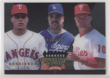 1995 Donruss - Dominators #2 - Ivan Rodriguez, Mike Piazza, Darren Daulton [EX to NM]