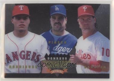 1995 Donruss - Dominators #2 - Ivan Rodriguez, Mike Piazza, Darren Daulton [EX to NM]