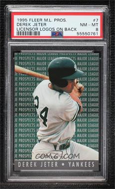 1995 Fleer - Major League Prospects #7.1 - Derek Jeter (MLB and MLB Properties Logos on Back) [PSA 8 NM‑MT]