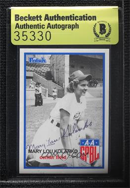 1995 Fritsch All-American Girls Professional Baseball League Series 1 - [Base] #103 - Mary Lou Kolanko [BAS Beckett Auth Sticker]