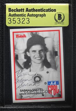 1995 Fritsch All-American Girls Professional Baseball League Series 1 - [Base] #113 - Sarah Lonetto [BAS Beckett Auth Sticker]