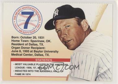 1995 Mickey Mantle Foundation Donor Card - [Base] #_MIMA.2 - Mickey Mantle (Small Print on Back)