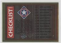 Checklist (Texas Rangers, San Francisco Giants)