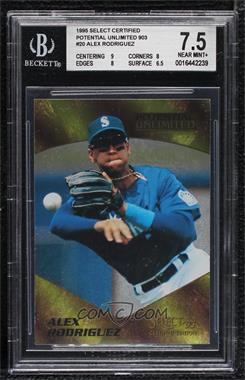 1995 Select Certified Edition - Potential Unlimited - Case Chase #20 - Alex Rodriguez /903 [BGS 7.5 NEAR MINT+]