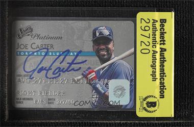 1995 Studio - [Base] - Platinum Plastic Stock #14 - Joe Carter [BAS Authentic]