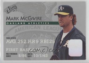 1995 Studio - [Base] #141 - Mark McGwire