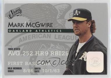 1995 Studio - [Base] #141 - Mark McGwire