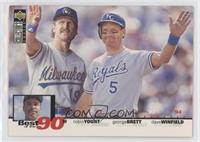 Robin Yount, George Brett, Dave Winfield [EX to NM]