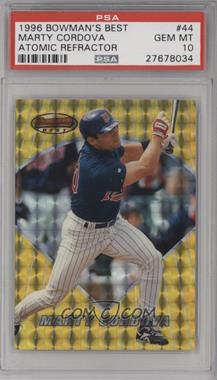 1996 Bowman's Best - [Base] - Atomic Refractor #44 - Marty Cordova [PSA 10 GEM MT]