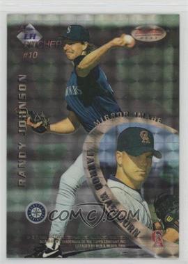 1996 Bowman's Best - Mirror Image - Atomic Refractor #10 - Randy Johnson, Jarrod Washburn, Tom Glavine, Billy Wagner