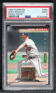 1996 Donruss - [Base] - Press Proof #394 - Greg Maddux /2000 [PSA 9 MINT]