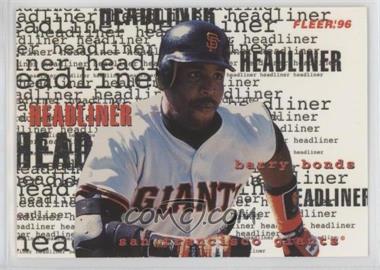 1996 Fleer Update - Headliners #4 - Barry Bonds