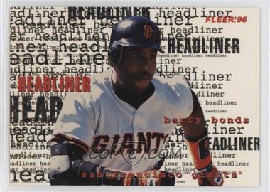 1996 Fleer Update - Headliners #4 - Barry Bonds