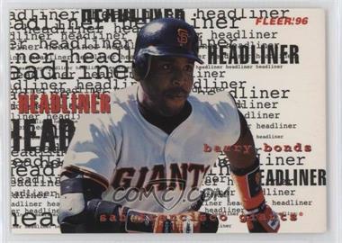 1996 Fleer Update - Headliners #4 - Barry Bonds