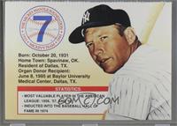 Mickey Mantle (Small Print on Back) [Noted]