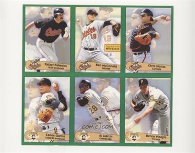 1996 Panini Fleer Album Stickers - [Base] - Block of Six #129-130/132/69/71-72 - Rafael Palmeiro, Ben McDonald, Chris Hoiles, Carlos Garcia, Al Martin, Denny Neagle [Noted]