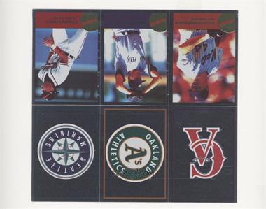 1996 Panini Fleer Album Stickers - [Base] - Block of Six #211/219/227/241-243 - California Angels, Oakland Athletics, Seattle Mariners, Jason Isringhausen, Andy Pettitte, Chipper Jones [Noted]