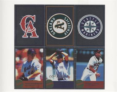 1996 Panini Fleer Album Stickers - [Base] - Block of Six #211/219/227/241-243 - California Angels, Oakland Athletics, Seattle Mariners, Jason Isringhausen, Andy Pettitte, Chipper Jones [Noted]