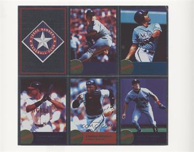 1996 Panini Fleer Album Stickers - [Base] - Block of Six #235/239-246 - Texas Rangers, Hideo Nomo, Quilvio Veras, Garret Anderson, Charles Johnson, Marty Cordova [Noted]