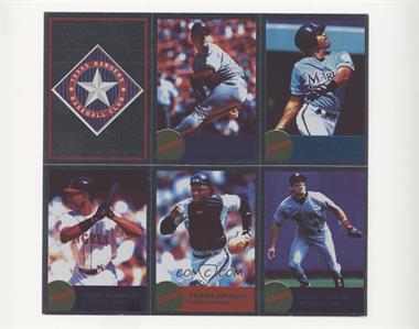 1996 Panini Fleer Album Stickers - [Base] - Block of Six #235/239-246 - Texas Rangers, Hideo Nomo, Quilvio Veras, Garret Anderson, Charles Johnson, Marty Cordova [Noted]