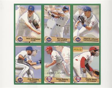 1996 Panini Fleer Album Stickers - [Base] - Block of Six #25-27/32-34 - Jason Isringhausen, Rico Brogna, Edgardo Alfonzo, Jose Vizcaino, Lenny Dykstra, Charlie Hayes [Noted]