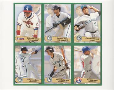 1996 Panini Fleer Album Stickers - [Base] - Block of Six #8-10/15-17 - Chipper Jones, Quilvio Veras, Chris Hammond, Gary Sheffield, Greg Colbrunn, Moises Alou [Noted]