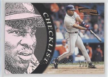 1996 Pinnacle Aficionado - [Base] #197 - Checklist - Albert Belle