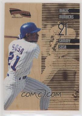 1996 Pinnacle Aficionado - Magic Numbers - Sample #10 - Sammy Sosa