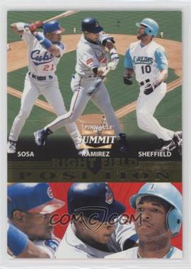 1996 Pinnacle Summit - Position #9 - Sammy Sosa, Manny Ramirez, Gary Sheffield /1500