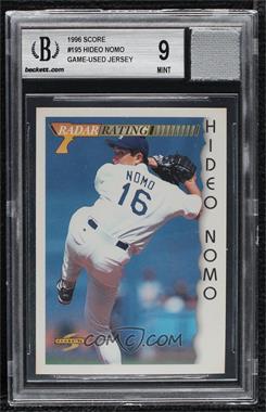 1996 Score - [Base] #195 - Hideo Nomo [BGS/GGUM Game Used 9 MINT]