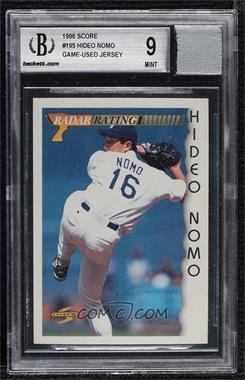 1996 Score - [Base] #195 - Hideo Nomo [BGS/GGUM Game Used 9 MINT]