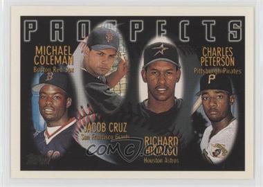 1996 Topps - [Base] #438 - Prospects - Michael Coleman, Jacob Cruz, Richard Hidalgo, Charles Peterson