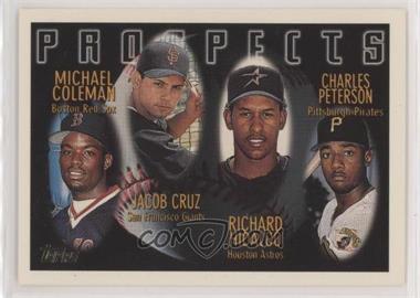 1996 Topps - [Base] #438 - Prospects - Michael Coleman, Jacob Cruz, Richard Hidalgo, Charles Peterson